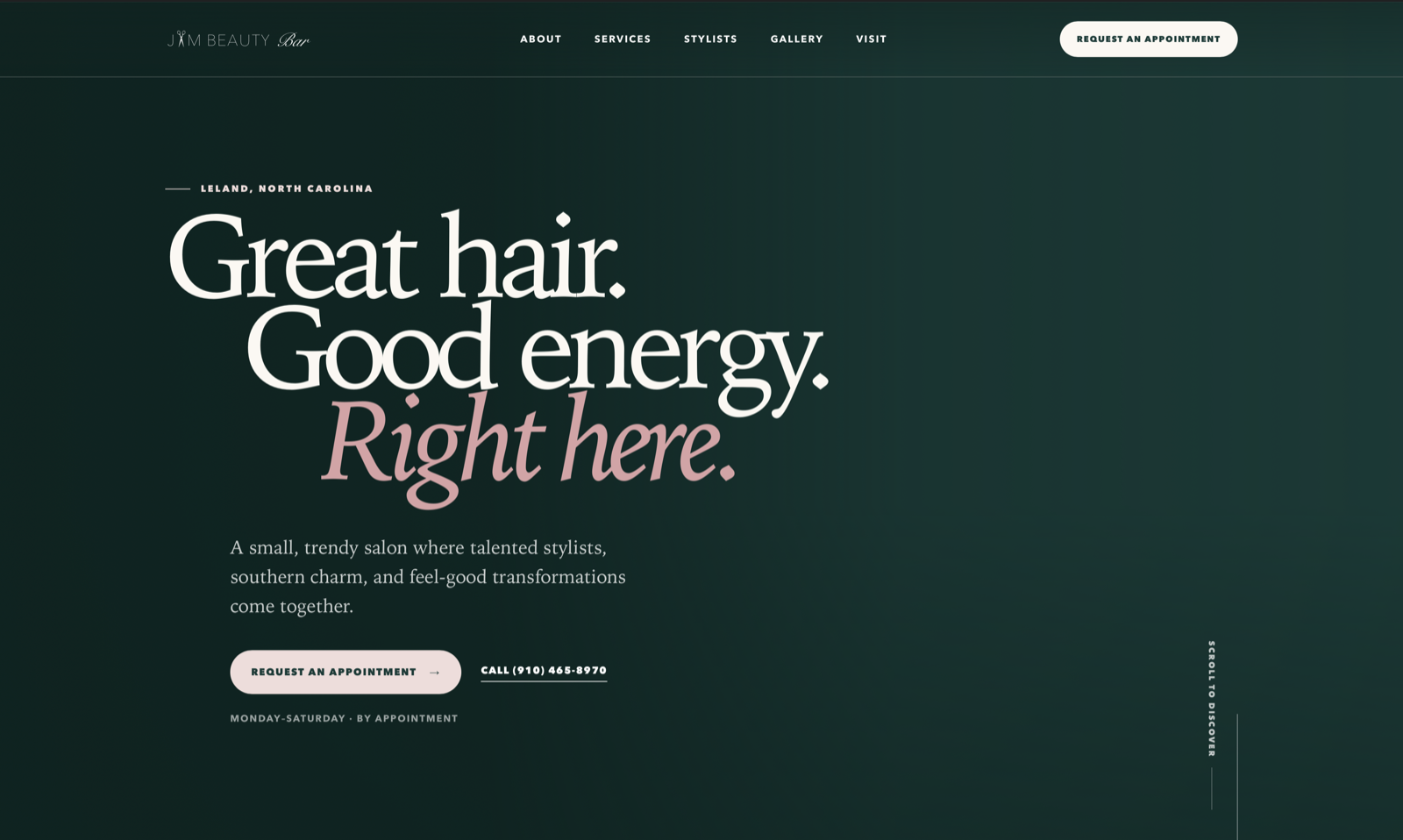 Jam Beauty Bar homepage screenshot